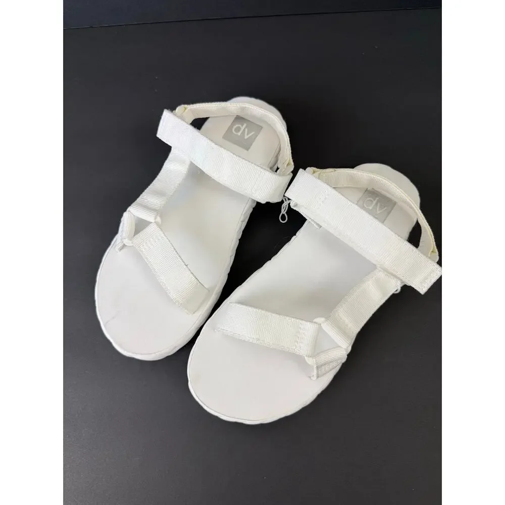 NWOT Dolce Vita White Strappy Sandal Zaidey 3 Platform Big Kid Summer Foam Slide